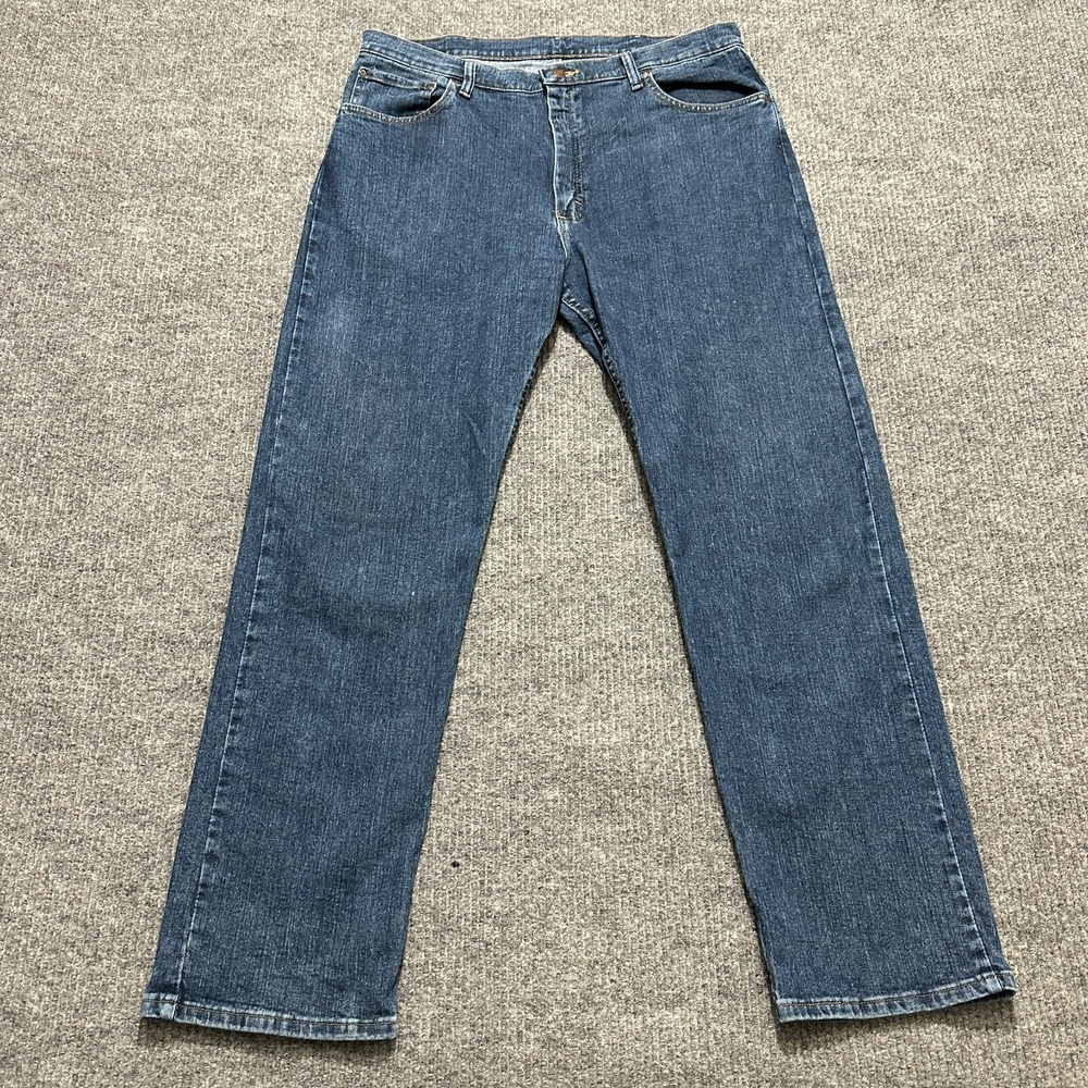 Wrangler Regular Fit Mens Jeans Size 38 x 32 Blue Denim Stretch High Rise